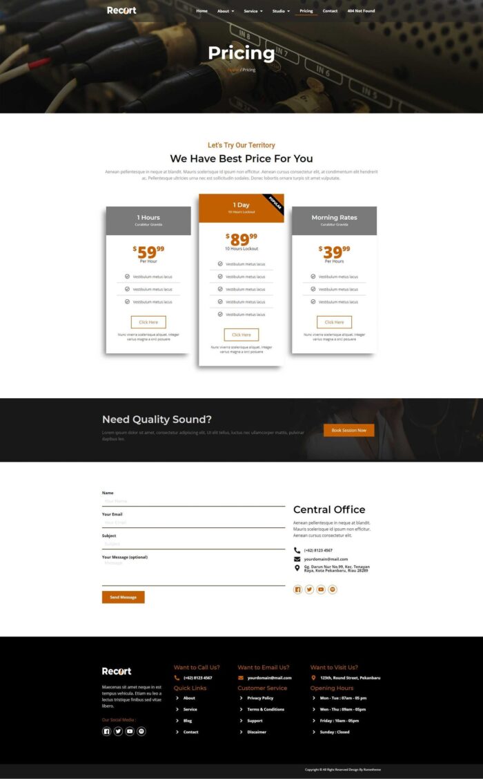 Recort Recording Studio Elementor Template Kit - Image 7